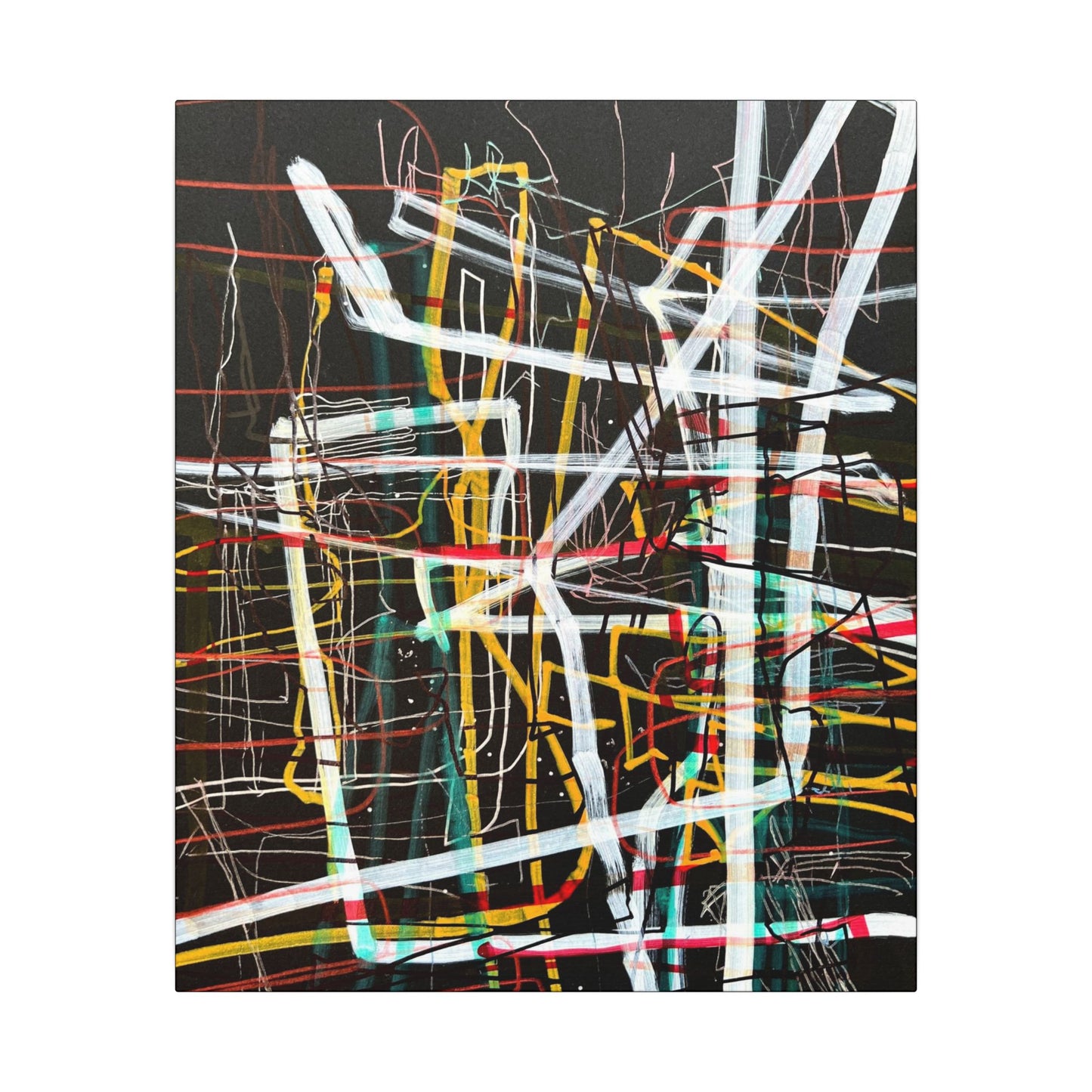 Lines of white (on black canvas)